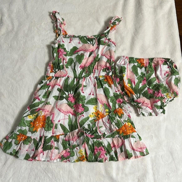 Janie and Jack Pink Flamingo Dress - Picture 5 of 13